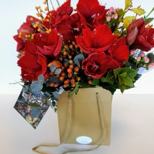 Christmas red flower gift bouquet